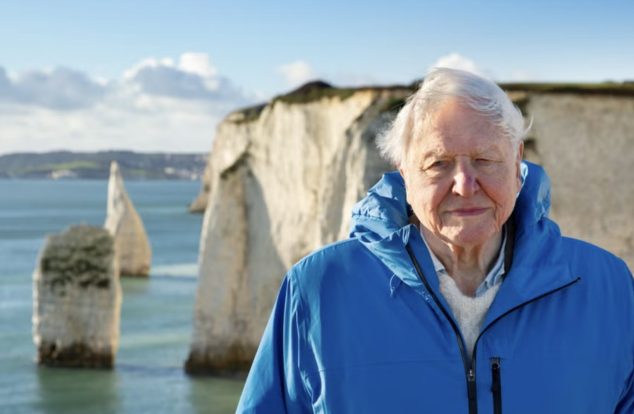 David-Attenborough-stood-on-dover-cliff